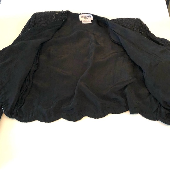Vintage Brilliante by J.A. Sequins Beaded Lace Black Jacket, Women’s PL, Formal - Picture 10 of 16